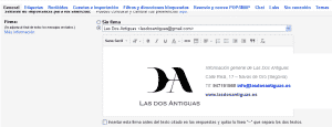 Configuración de firma de correo Gmail