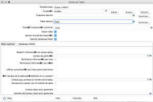 salida a BBDD de Data Integration