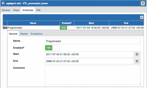 Definir la programación de la tarea