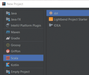 New project scala sbt
