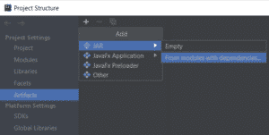 Project structure artifacts JAR
